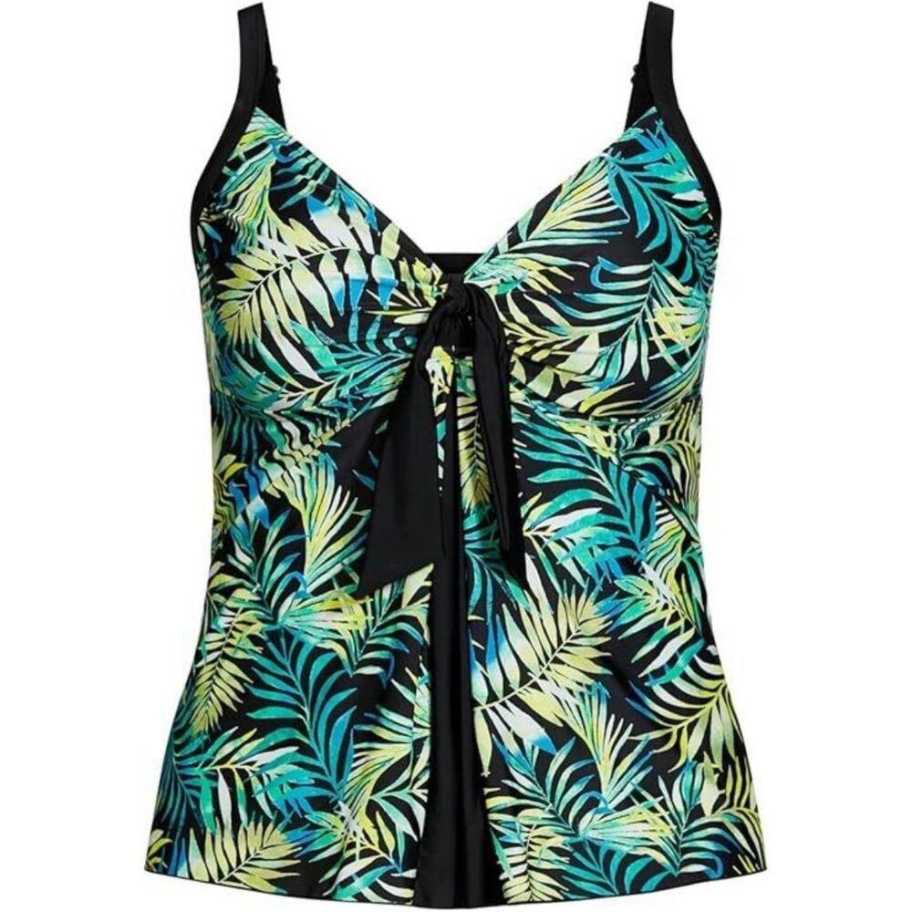 EVANS Women's Flyaway Print Tankini Top, Size 26